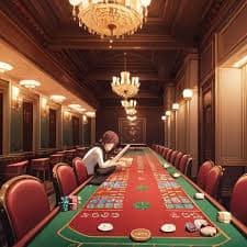 Warm live casino tables with app 26 styled orange lighting